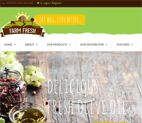 farm fresh organic products wordpress theme