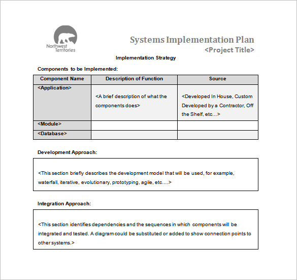 System Implementation Plan Template