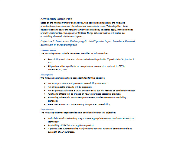 accessibility implementation plan word free download