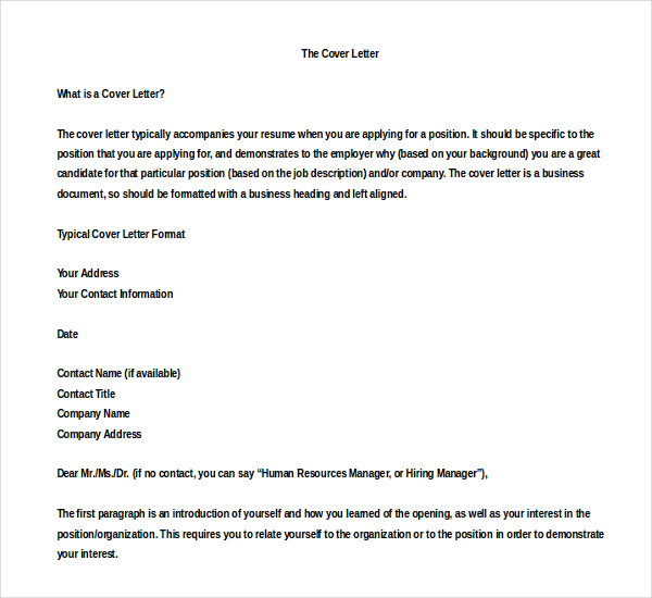 business cover letter template in doc