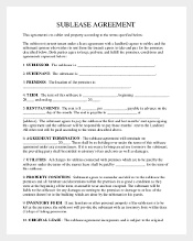 Landlord Sublease Agreement Template
