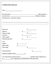 Sample Conditional Sales Agreement Temptae