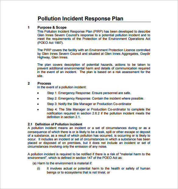 11  Incident Response Plan Templates PDF Word Format Download