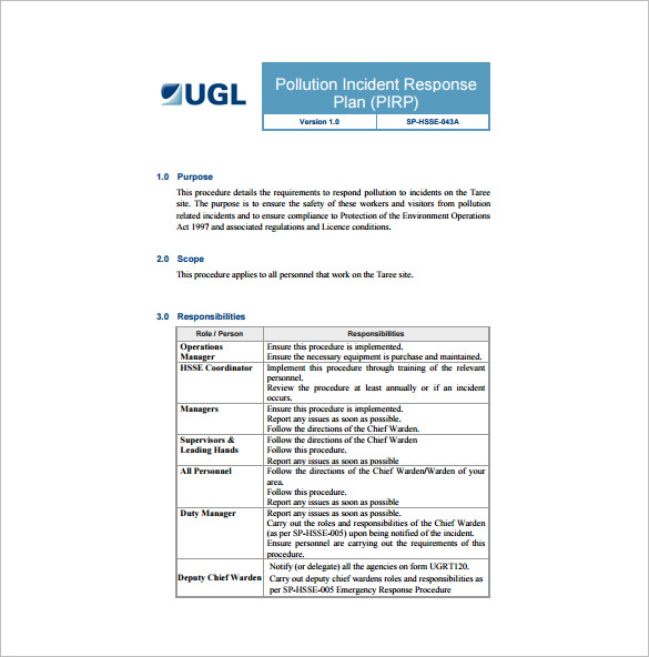 11+ Incident Response Plan Templates PDF, Word Format Download!