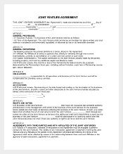 Example Join Venture Agreement Template