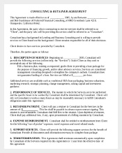 Consulting And Retainer Agreement Template