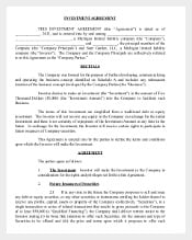 Free Investment Agreement Template