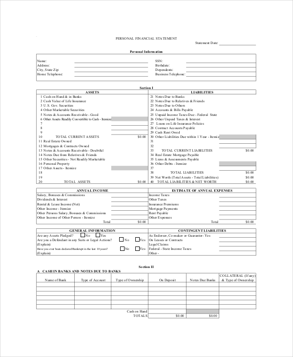 Financial Statement Template - 16+ Free Word, Excel, PDF Documents Download
