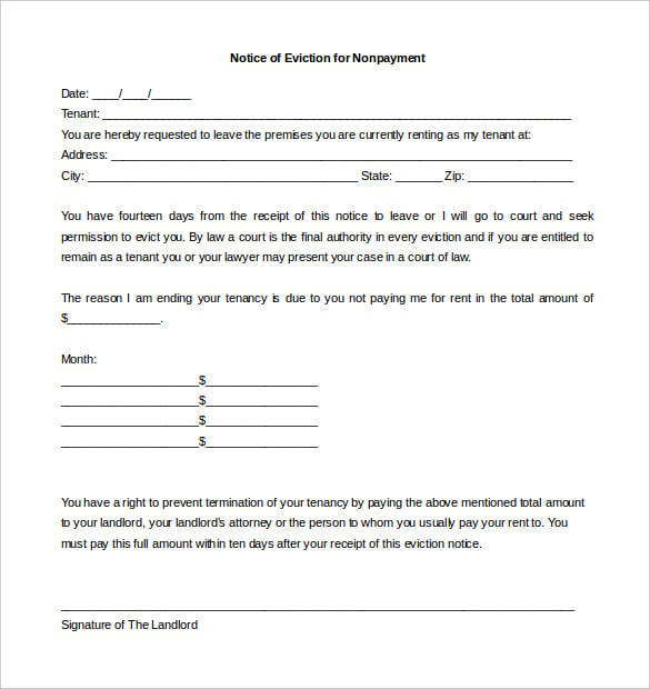 5 Eviction Letter Templates Free Sample Example Format Download