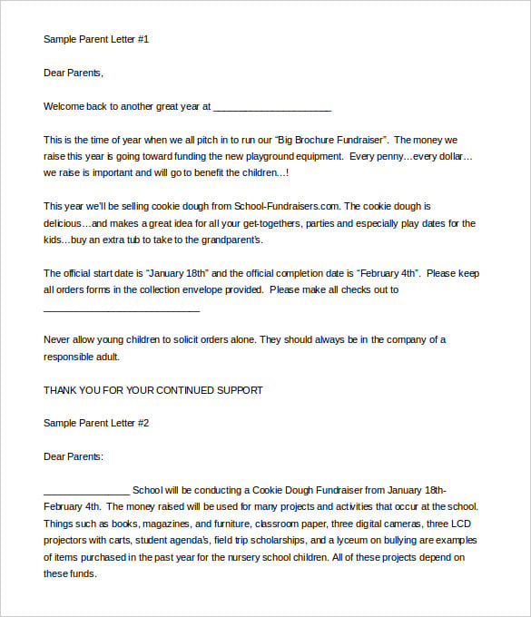 fundraising letter examples
