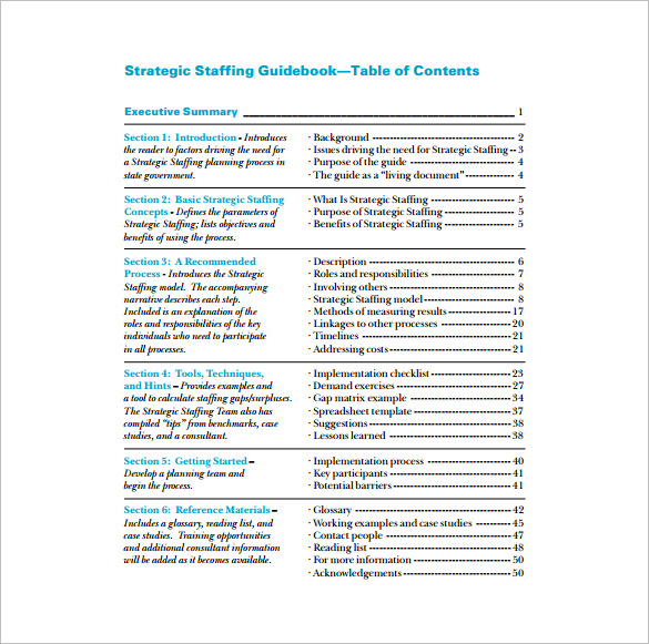 strategic staffing plan pdf template free download