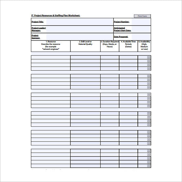 it project resources staffing plan pdf free download