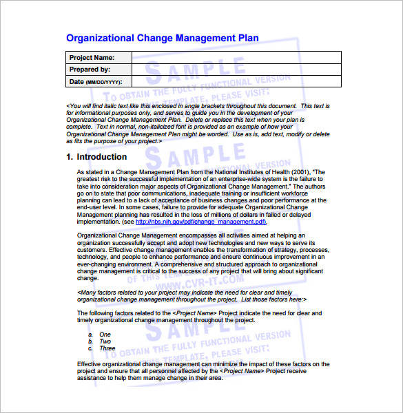 change management process template