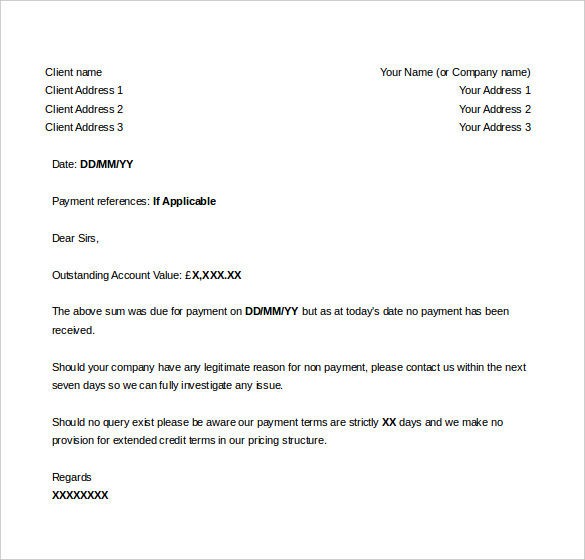 sample unpaid invoice legal action letter template editable