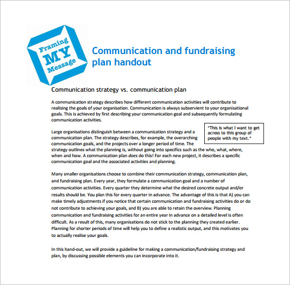 communication and ffundraising plan pdf free download