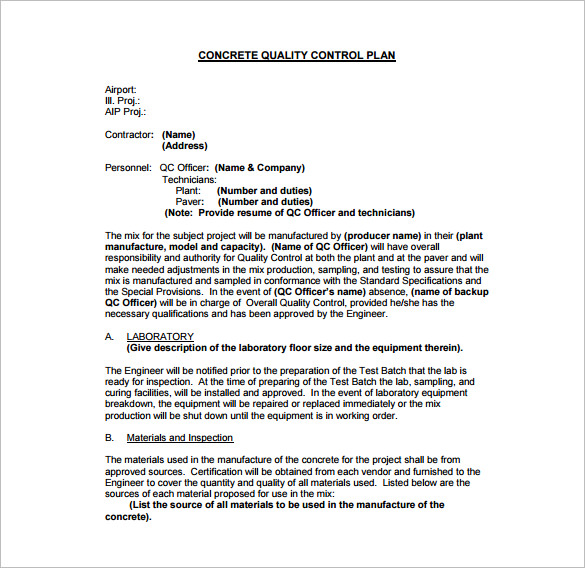 15+ Quality Control Plan Templates in Word Google Docs Apple Pages PDF