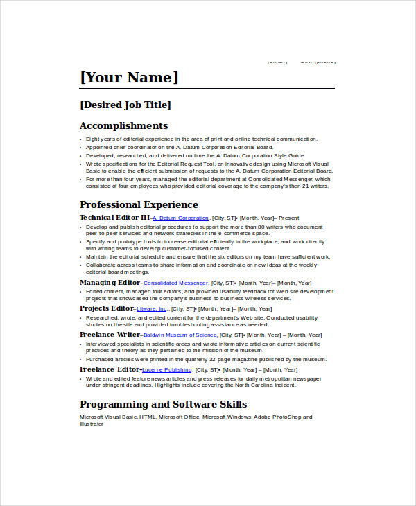 resume writer online