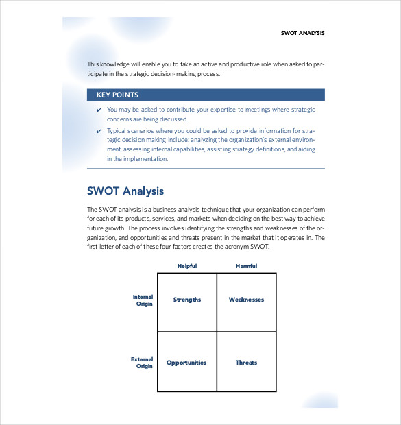 swot analysis format