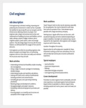 Consulting Civil Engineer Job Description Sample PDF Free