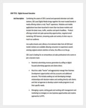 Digital Account Executive Job Description Example PDF