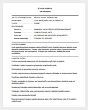 Medical Social Worker Job Description Sanple PDF