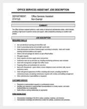 Office Services Assistant Job Description Free PDF Format