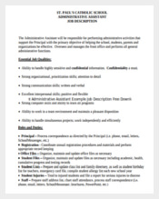 Print Administrative Assistant Example Job Description