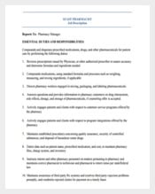Staff Pharmacist Example Job Description Free PDF