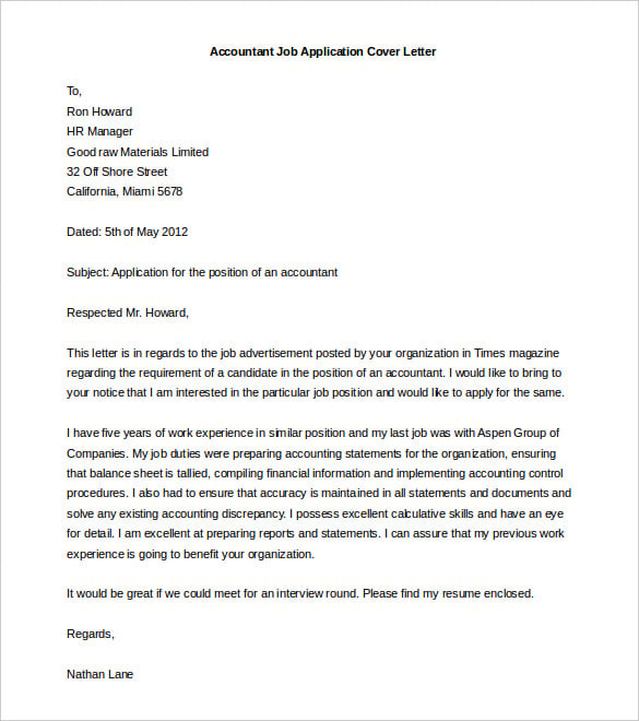 Cover Letter For Job Word Format Cover Letter Template