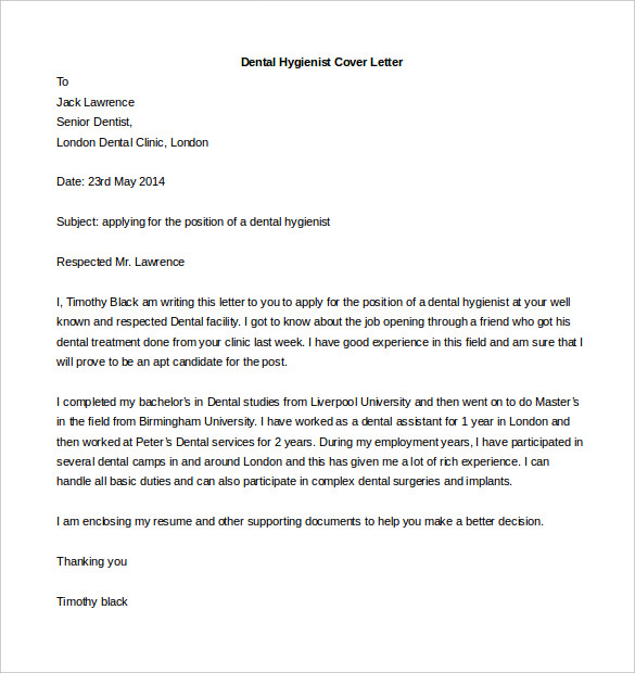 Cover letter sample word format