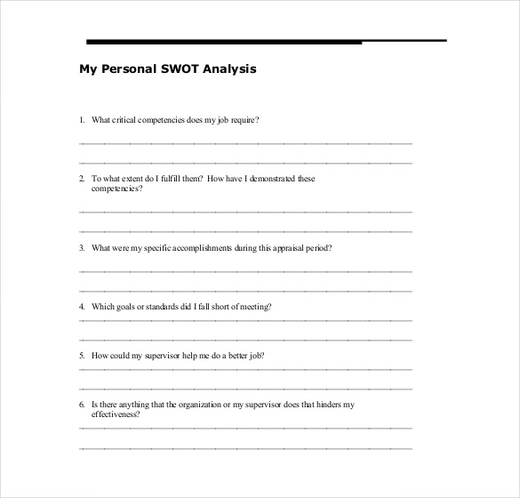 Personal SWOT Analysis Template - 13+ Free Word, Excel, PDF Documents ...
