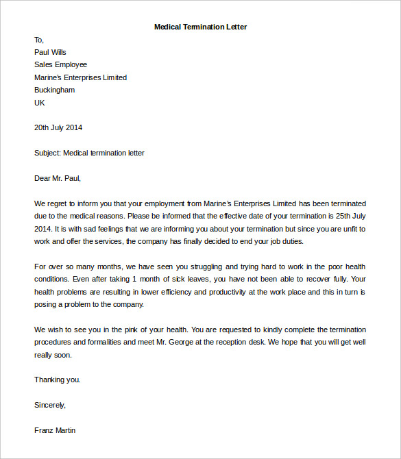 Termination Letter Template - 21+ Free Word Documents Download