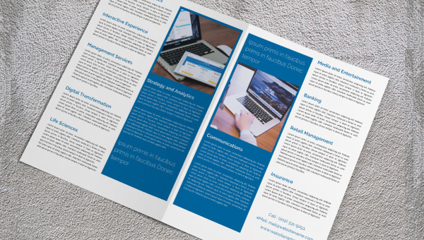 A4 Bi Fold Business Services Brochure Template