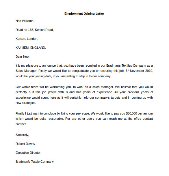 11 Free Employment Letter Template DOC PDF Free Premium Templates