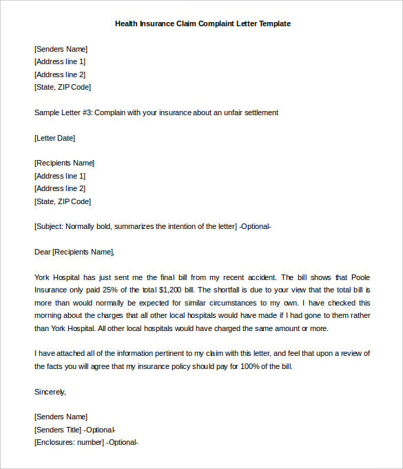 Complaint Letter To Insurance Company Sample from images.template.net