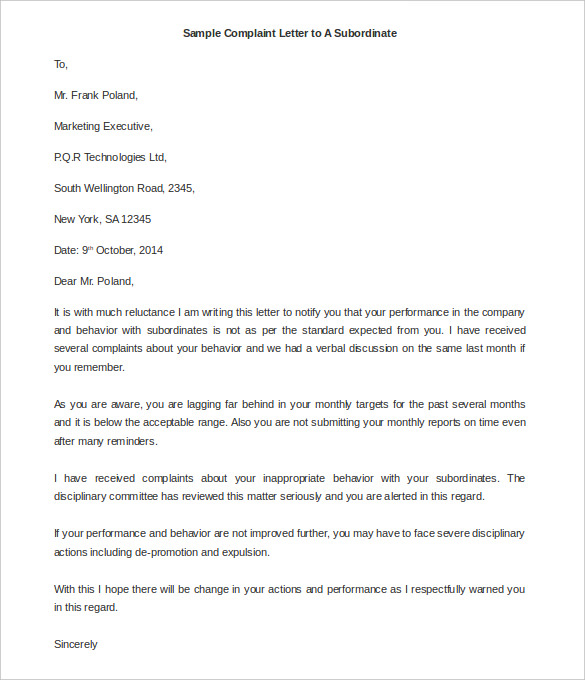 Free Complaint Letter Template – 32+ Free Word, PDF 