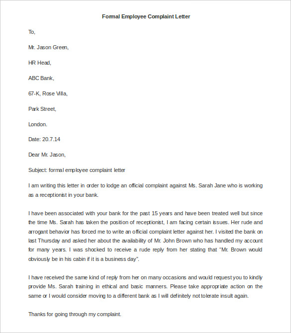 29+ Free Complaint Letter Templates - PDF, DOC