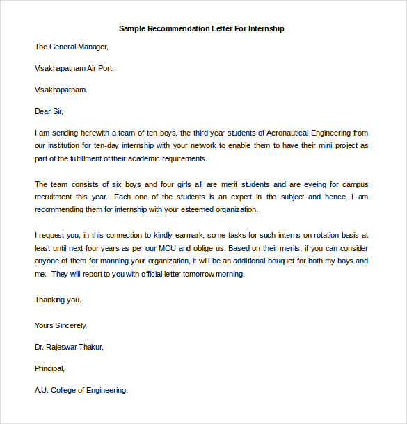 29 PRINTABLE SAMPLE RECOMMENDATION LETTER SamplePrintable2