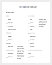 Printable Wedding Checklist Template