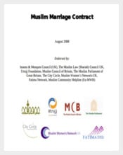 Musilm Wedding Contract Template