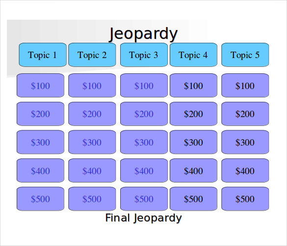 Free Jeopardy Template 8  Free Word PDF PPT Documents Download