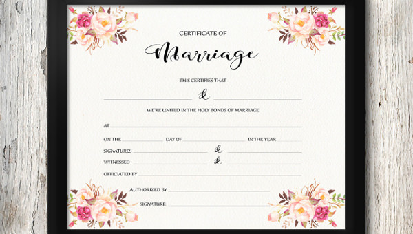 Free Marriage Certificate Template Word