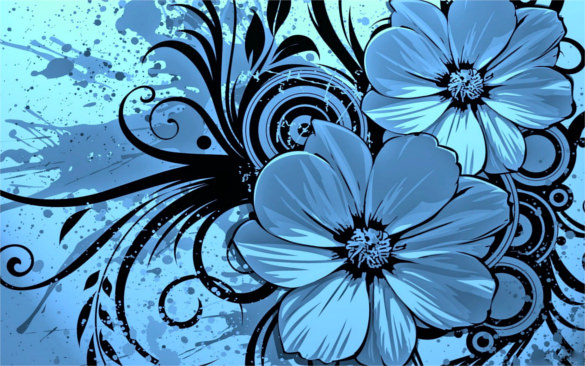 keynote blue floral template free download