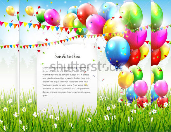 colorful birthday party invitation