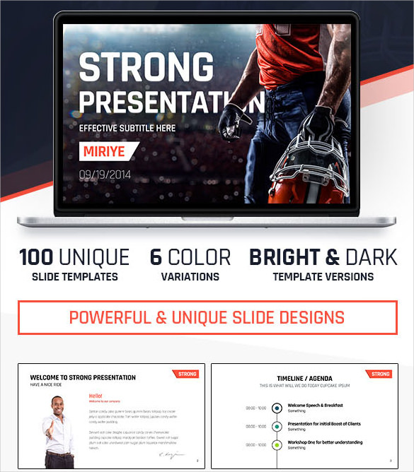 strong presentation template powerpoint keynote download