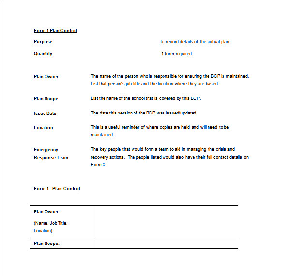 Business Continuity Plan Template 11+ Download Free Word, PDF Documents
