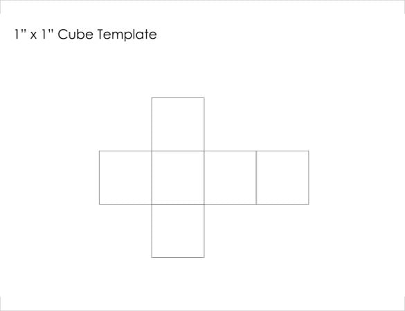 1 x 1 paper cube template