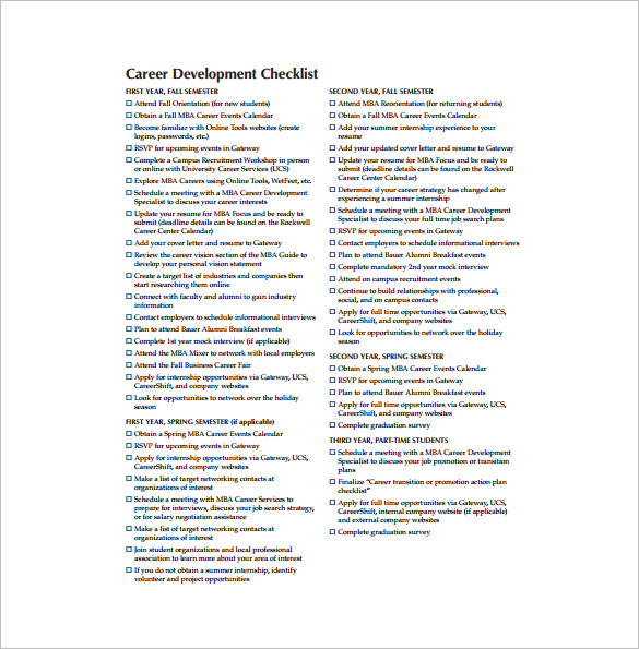 mba career development example pdf template free download