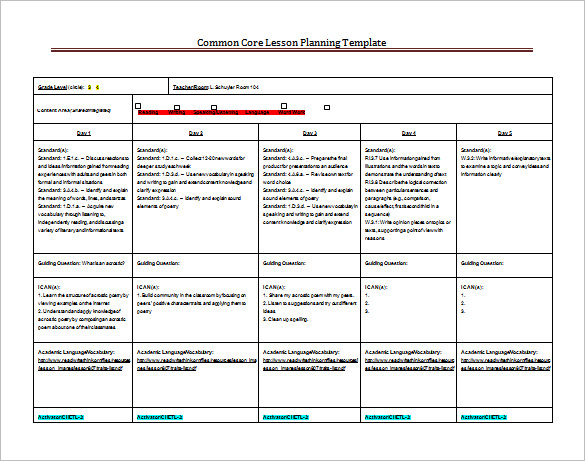 8 Lesson Plan Templates Free Sample Example Format Download 