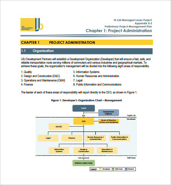 preliminary project management plan example pdf free download